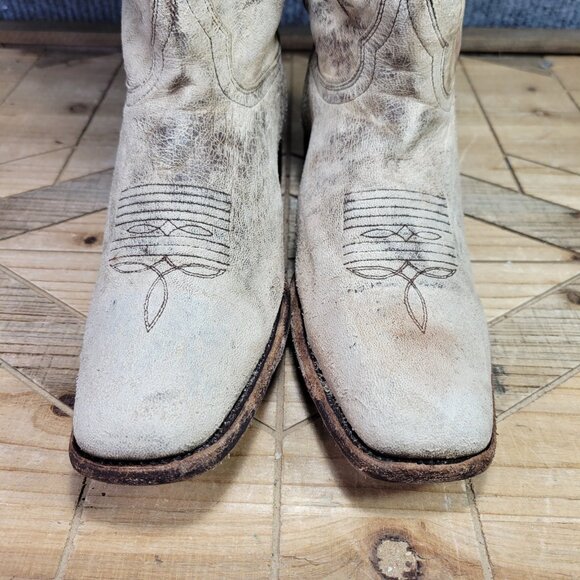 Shyanne Distressed Boots Women's 9.5 Brown Leather Western Cowgirl Snip Toe - Picture 5 of 16